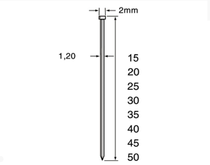 Dutack 1.2mm minibrads | 45mm | 5000 stuks - 5134034