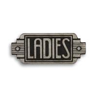 GIETIJZEREN ART DECO UITHANGBORD "DAMES" - thumbnail