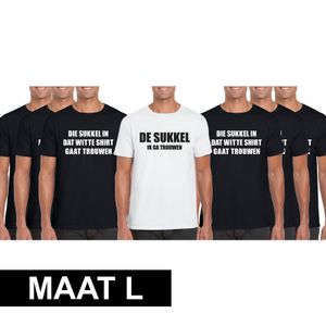 Vrijgezellen shirts heren maat L pakket De sukkel die gaat trouwen 7x L  -