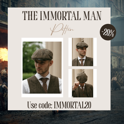 Arran Pet | Harris Tweed | 8-panelen | Groen/Bruin | Peaky Blinders