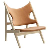 Audo Copenhagen Knitting fauteuil naturel eiken leder Dunes Cognac