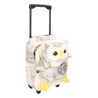 Pluche kindertrolley/rugtasje uil 35 x 25 x 13 cm