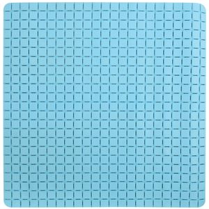 Douche/bad anti-slip mat badkamer - rubber - lichtblauw - 54 x 54 cm - vierkant