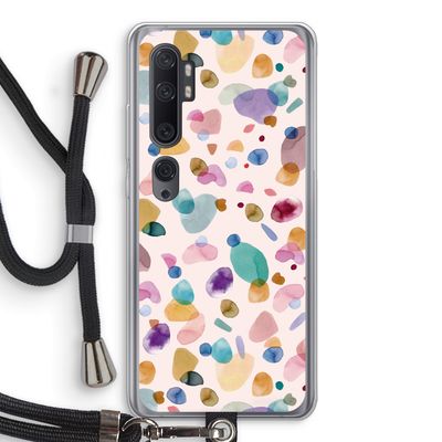 Terrazzo Memphis Pink: Xiaomi Mi Note 10 Transparant Hoesje met koord