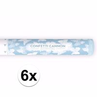 6x Confetti kanon vlinders 40 cm