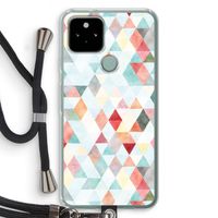 Gekleurde driehoekjes pastel: Pixel 5 Transparant Hoesje met koord