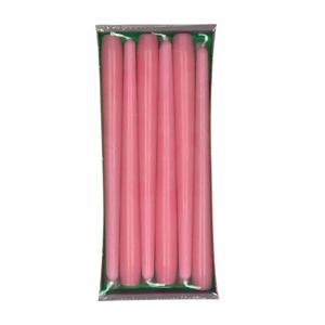 Enlightening Candles Dinerkaarsen - 24x stuks - roze - 8 branduren - 25 cm - kandelaar kaarsen