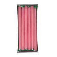 Enlightening Candles Dinerkaarsen - 24x stuks - roze - 8 branduren - 25 cm - kandelaar kaarsen