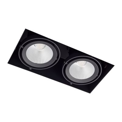 BR0026 LED-inbouwspot trimless 2x12.6W 2700K Dimbaar Zwart