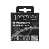 Ventura ketting 8 speed, 1/2x3/32 116l grijs/bruin (hangverpakking)