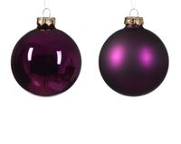 Kerstbal glas d8 cm violet ass 12st kerst - Decoris