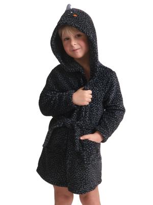 Fleece kinderbadjas dinosaurus - met capuchon-116