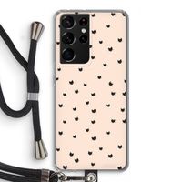 Kleine kattenkopjes: Samsung Galaxy S21 Ultra Transparant Hoesje met koord