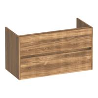 Brauer Adore Wavy - Onderkast - 100 cm - met 2 Softclose Lades Greeploos en 1 Sifon Uitsparing - Honey