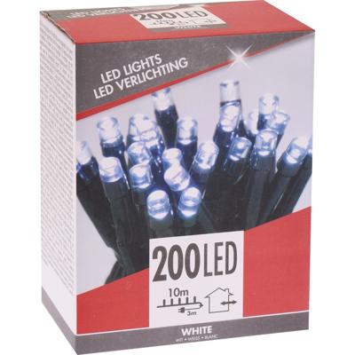 Kerstverlichting - 200 led lampjes - helder wit - 13 meter - buiten - IP44 - lichtsnoer
