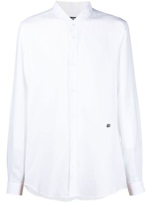 Dolce & Gabbana chemise en lin à plaque logo - Blanc