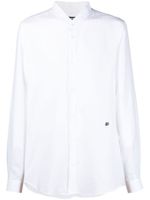 Dolce & Gabbana chemise en lin à plaque logo - Blanc - thumbnail