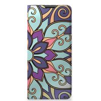 Motorola Moto G51 5G Smart Cover Purple Flower - thumbnail