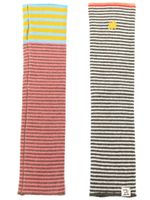 YANYAN KNITS gants rayés à logo brodé - Multicolore