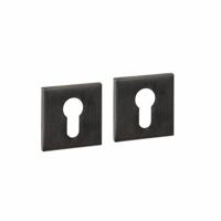 Intersteel cilinderrozetten vierkant verdekt 53x53x6mm - PVD antraciet