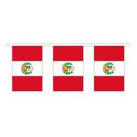 3x Polyester vlaggenlijn van Peru 3 meter   -