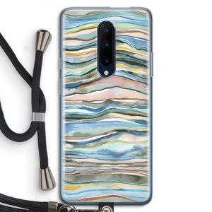 Watercolor Agate: OnePlus 7 Pro Transparant Hoesje met koord