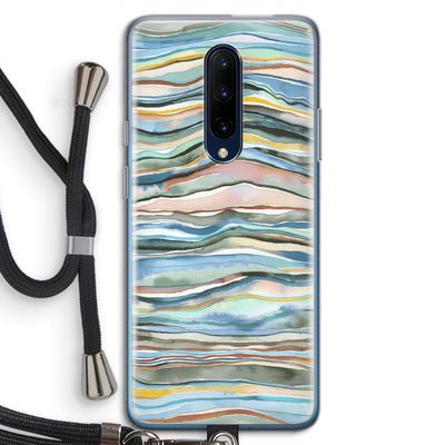 Watercolor Agate: OnePlus 7 Pro Transparant Hoesje met koord