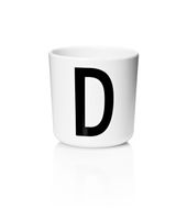 Design Letters - Persoonlijke Melamine Beker D - Wit - thumbnail