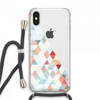 Gekleurde driehoekjes pastel: iPhone XS Max Transparant Hoesje met koord