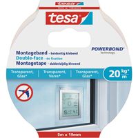 4x Tesa dubbelzijdig montagetape op rol transparant extra sterk 5 meter