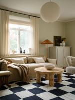 Layered - Vloerkleed Chess Wool Rug Black And White - 250x350 cm