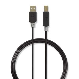Nedis USB-Kabel | USB-A Male | USB-B Male | 480 Mbps | 2 m | 1 stuks - CCBW60100AT20 CCBW60100AT20