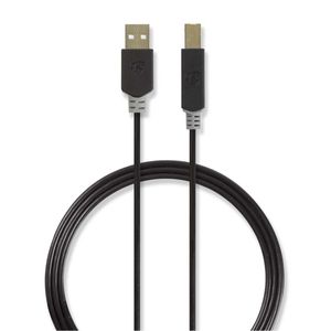 Kabel USB 2.0 | A male - B male | 2,0 m | Antraciet [CCBW60100AT20]