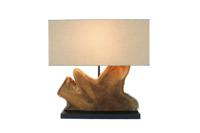 Tafellamp HYPNOTIC 50cm Lampenkap beige teak hout naturel - 44685