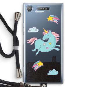 Vliegende eenhoorn: Sony Xperia XZ1 Transparant Hoesje met koord