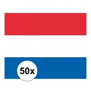 50x Stickers van de Nederlandse vlag