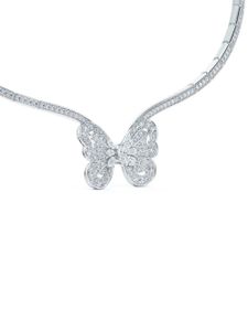 De Beers Jewellers collier Portraits of Nature Butterfly en or blanc 18ct serti de diamants - Argent