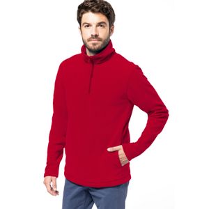 Fleece trui - rood - warme sweater - voor heren - polyester