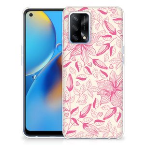 OPPO A74 4G TPU Case Pink Flowers