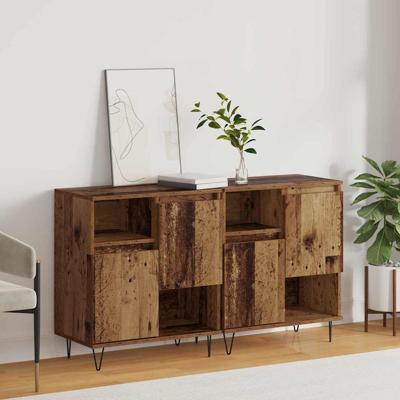 Dressoirs 2 pcs Oud hout 120 x 35 x 70 cm Bewerkt hout
