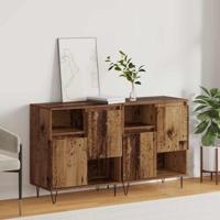 Dressoirs 2 pcs Oud hout 120 x 35 x 70 cm Bewerkt hout