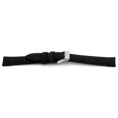 Horlogeband Universeel F156 Leder Zwart 18mm