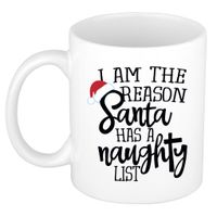 I am the reason Santa has a naughty list koffiemok / theebeker Kerstmis kerstcadeau 300 ml    -