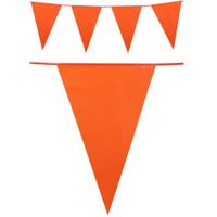 Oranje vlaggenlijn plastic 25 meter - thumbnail