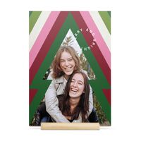 Gepersonaliseerde houten kerstkaart - Verticaal
