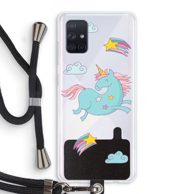 Vliegende eenhoorn: Samsung Galaxy A71 Transparant Hoesje met koord