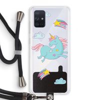Vliegende eenhoorn: Samsung Galaxy A71 Transparant Hoesje met koord