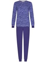 Katoenen pyjama paars en blauwe zebrastrepen - thumbnail