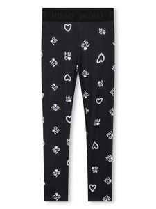 HUGO KIDS legging bicolore à logo imprimé - Noir