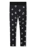 HUGO KIDS legging bicolore à logo imprimé - Noir